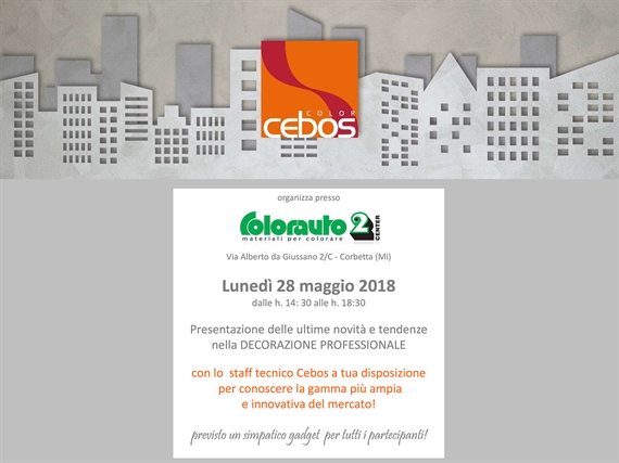 Cebos day @ Colorauto 2 - Lunedi 28 Maggio 2018